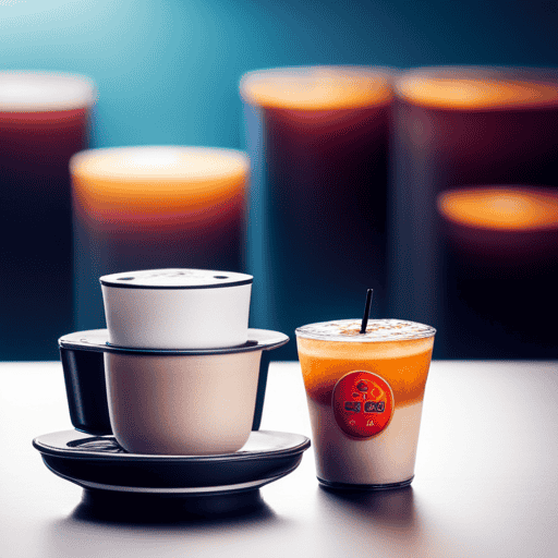 An image showcasing a vibrant array of Dunkin Donuts coffee and drinks