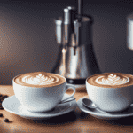 An image showcasing a sleek, state-of-the-art home cappuccino machine, adorned with a rich, creamy cappuccino in a porcelain cup