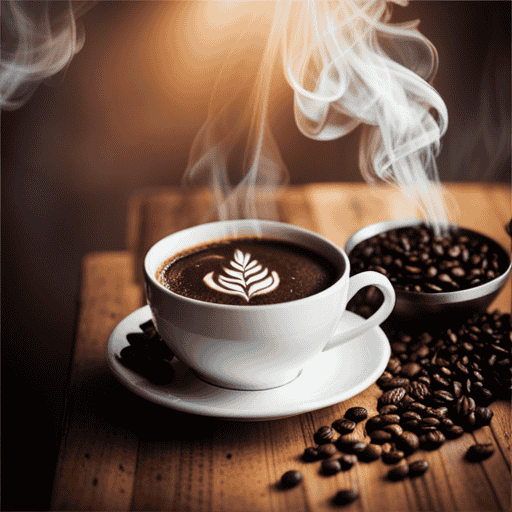 An image showcasing a vibrant, steaming cup of Pacamara coffee, brimming with rich burgundy hues, adorned with delicate notes of dark chocolate, floral jasmine, and earthy undertones, inviting readers to explore its distinct and flavorful profile