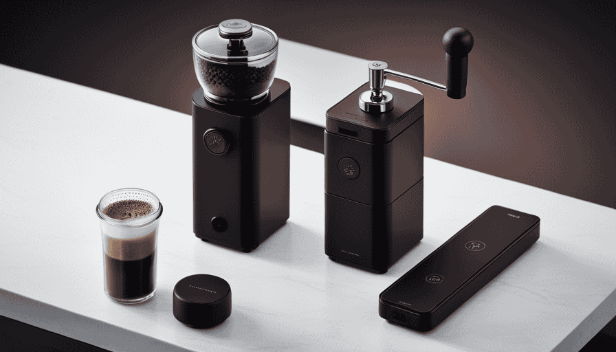 An image showcasing the sleek, matte black Timemore Black Mirror coffee grinder