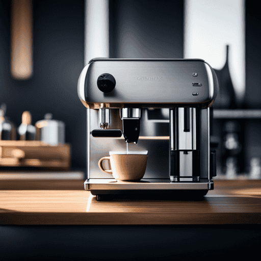 An image showcasing a sleek, stainless steel Bezzera espresso machine on a kitchen countertop