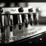 An image showcasing a line-up of sleek Quick Mill espresso machines, gleaming with polished stainless steel exteriors, vibrant control panels, and steam wands poised to create velvety microfoam