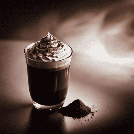 An image featuring a vibrant, steaming cup of hot chocolate made from raw cacao powder