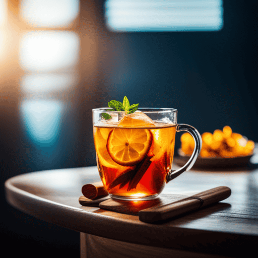 An image that showcases a steaming cup of Citrus Spice Herbal Tea at P