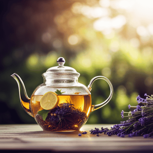 An image showcasing a vibrant teapot overflowing with a delightful blend of fresh chamomile flowers, fragrant lavender buds, zesty lemon slices, and aromatic mint leaves, inviting readers to explore the endless possibilities of herbal tea