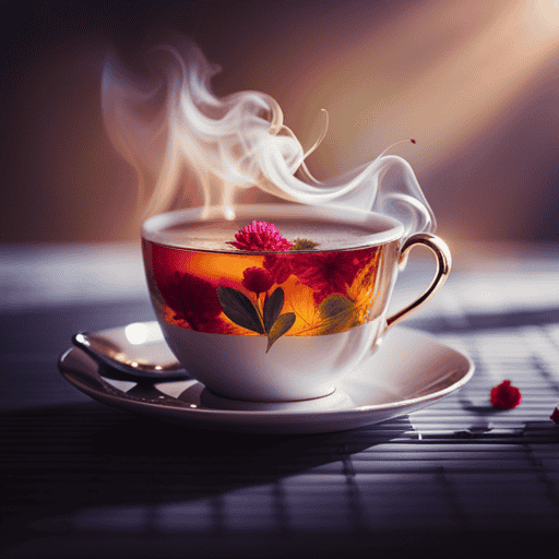 An image capturing the ethereal moment of an herbal tea infusion