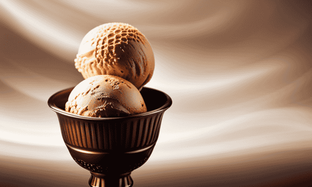 An image showcasing a creamy scoop of ice cream, infused with chicory root extract