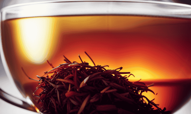 An image showcasing a vibrant, ruby-hued cup of Red Rooibos tea, exuding warmth and inviting aromas