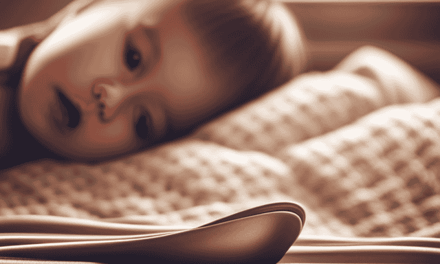 An image for a blog post about the effects of Rooibos tea on babies, showcasing a close-up shot of a baby peacefully sleeping in a cozy crib, while a comforting warm glow emanates from a cup of Rooibos tea nearby