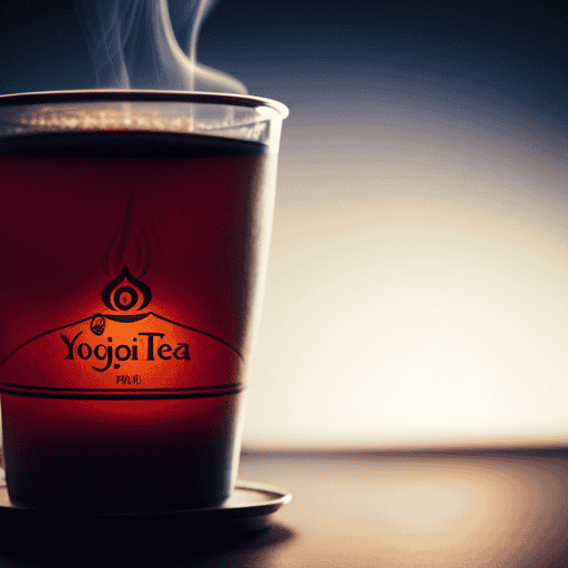 An image showcasing a steaming cup of Yogi Tea India Spice, adorned with vibrant Indian spices like cinnamon, cardamom, and ginger