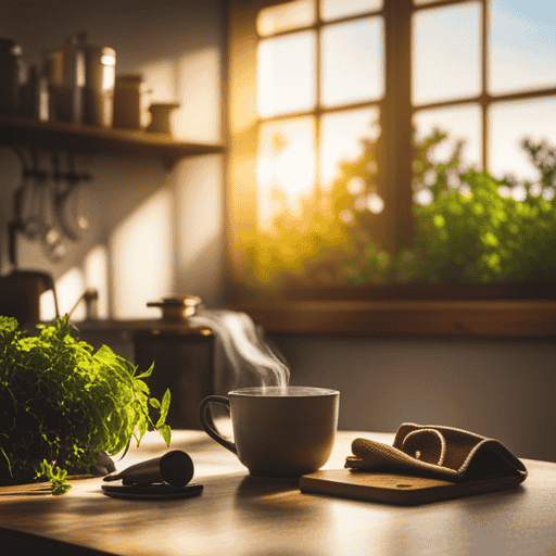An image of a serene, sun-drenched kitchen corner
