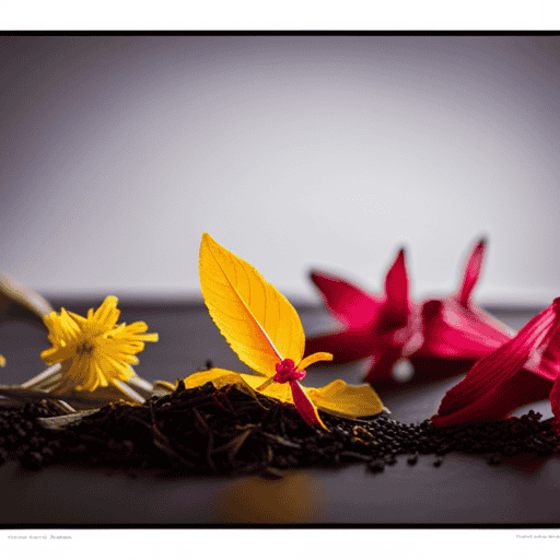 An image showcasing a vibrant assortment of slimming herbs for herbal tea: fragrant mint leaves, tangy lemon verbena, earthy dandelion root, and delicate hibiscus petals, inviting viewers to explore weight reduction benefits