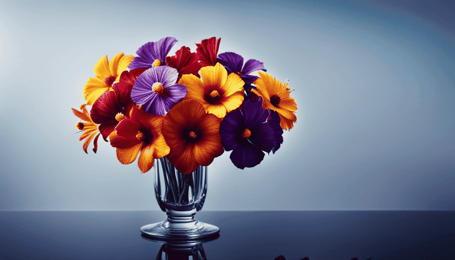 An image showcasing a vibrant bouquet of seven exquisite flowers, meticulously handpicked and blended together