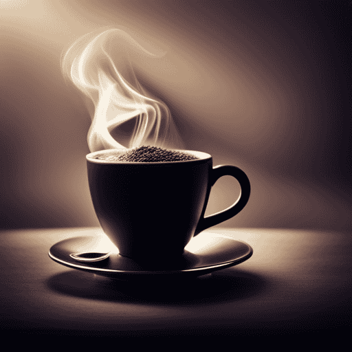 An image showcasing a steaming mug filled with rich, dark brown Chicory Root Coffee