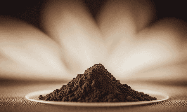 An image showcasing the earthy brown tones of chicory root powder, with a close-up shot revealing its finely ground texture