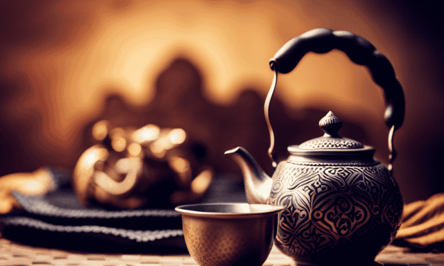 An image showcasing the rich cultural heritage of India, with a traditional teapot pouring a steaming cup of Oolong Tea