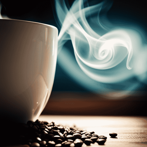 An image of a steaming cup filled with a rich, dark liquid, swirling with aromatic wisps