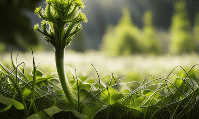 An image showcasing the vibrant, leafy green chicory plant juxtaposed with the earthy, gnarled chicory root