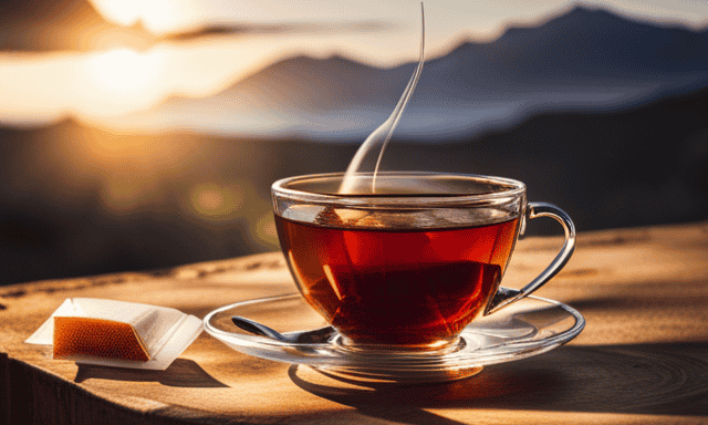An image showcasing a vibrant cup of steeped rooibos tea, brimming with antioxidants, vitamins, and minerals