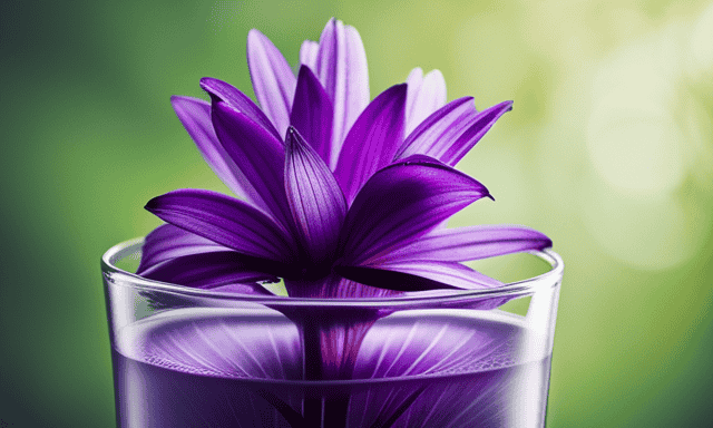 An image showcasing a close-up of a chicory root submerged in a beaker filled with a vibrant purple liquid, capturing the essence of acidity and pH levels