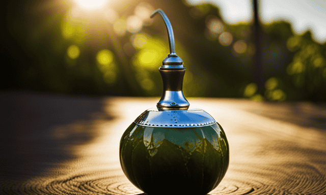 An image featuring a handcrafted gourd filled with vibrant green, gently steaming yerba mate