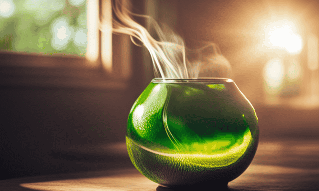 An image showcasing a gourd-shaped yerba mate cup filled with vibrant green liquid