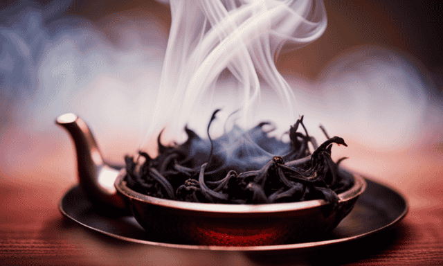 An image showcasing the rich aroma and vibrant amber hue of Double Dragon's Oolong Tea