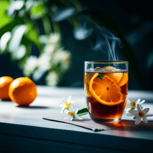 An image capturing the vibrant essence of Tazo Wild Sweet Orange Herbal Tea