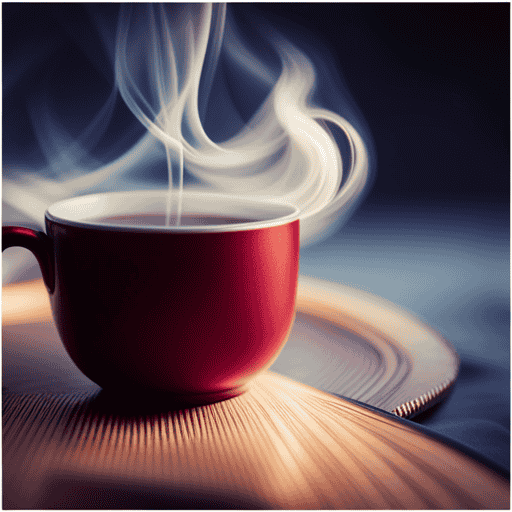An image showcasing a steaming cup of herbal tea, gently swirling with warmth