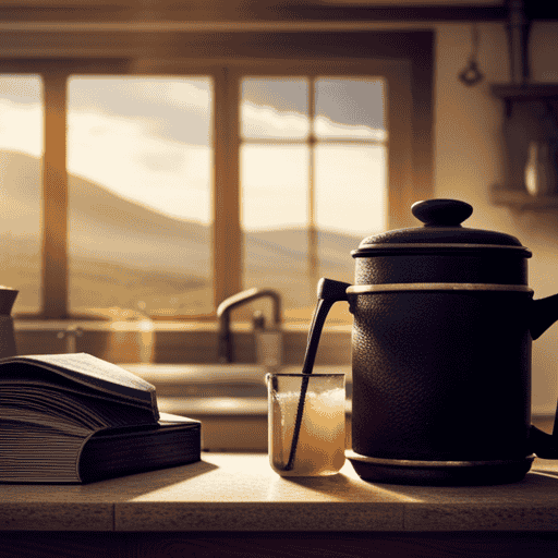 An image showcasing a cozy, vintage-inspired kitchen with a shelf filled with jars of Postum drink in various flavors, beside a rustic mug and a steaming cup, inviting readers to discover where to purchase this beloved beverage