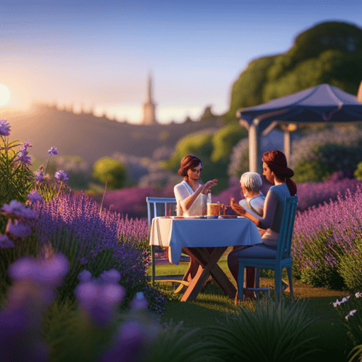 An image showcasing a lush, vibrant garden in The Sims 4, abundant with aromatic herbs such as chamomile, lavender, and mint