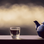  an image of a minimalist wooden tea tray with a small ceramic tea pot, surrounded by neatly arranged Oolong tea leaves in a glass jar, and a delicate porcelain tea cup placed beside it