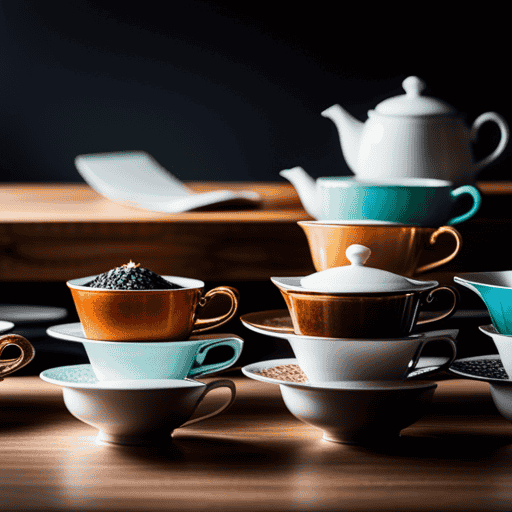 An image showcasing a vibrant assortment of herbal teas such as spearmint, cinnamon, and licorice, arranged neatly in delicate porcelain teacups, offering a visual guide to the best herbal teas for managing PCOS