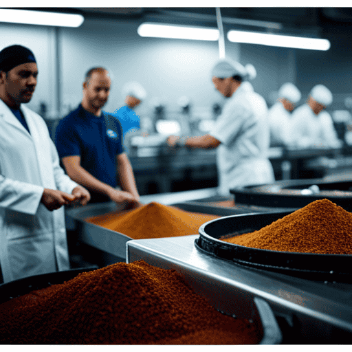 An image showcasing the meticulously assembled Postum production line at the bustling headquarters of Who Company