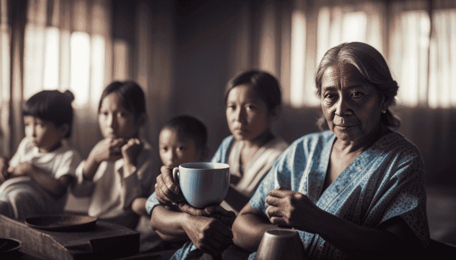 An image that showcases a variety of individuals, such as pregnant women, children, and individuals with specific medical conditions, respectfully declining a cup of steaming Moringa tea