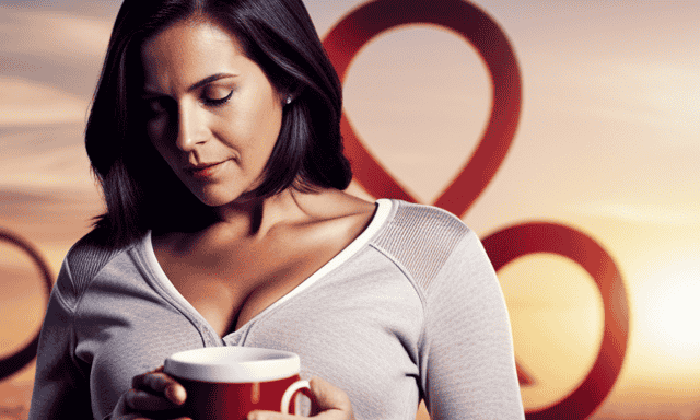 An image showcasing a pregnant woman holding a cup of rooibos tea, while a crossed-out symbol appears above her