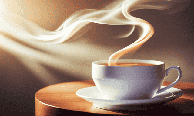 An image of a steaming cup of oolong tea, emitting a delicate aroma