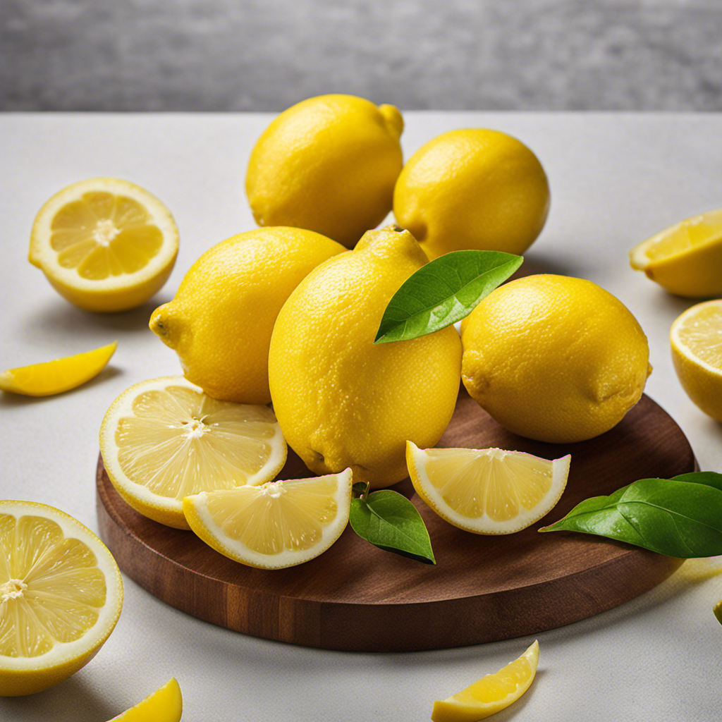 An image showcasing a vibrant lemon being zested over a measuring spoon filled with precisely 2 teaspoons of fresh lemon juice