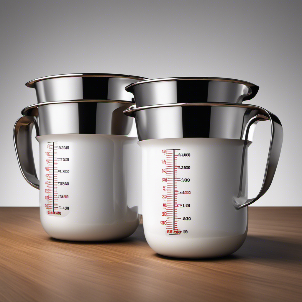 An image showcasing two identical measuring cups, one filled with 10 milliliters of liquid, the other with an equivalent amount in both tablespoons and teaspoons, visually demonstrating the conversion