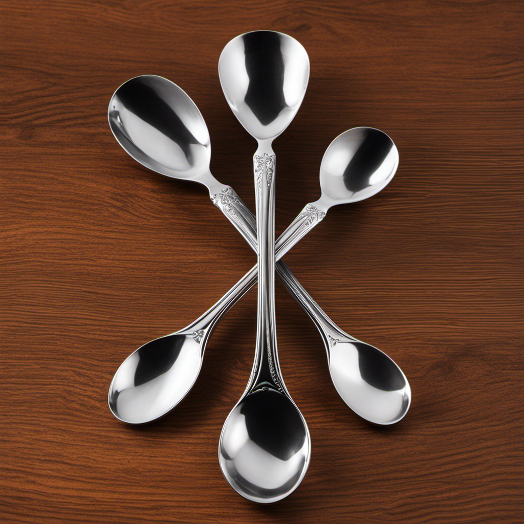 An image showcasing two identical measuring spoons, each filled to the brim with 2 1/4 teaspoons of a fine substance