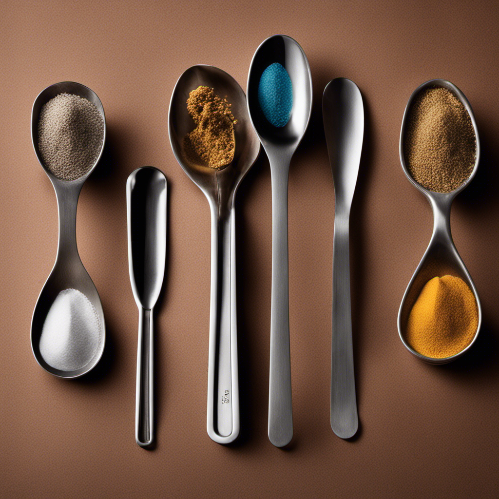 An image showcasing a measuring spoon filled with 40 milligrams of a substance, alongside a labeled tablespoon and teaspoon, illustrating the conversion between milligrams and tablespoons/teaspoons