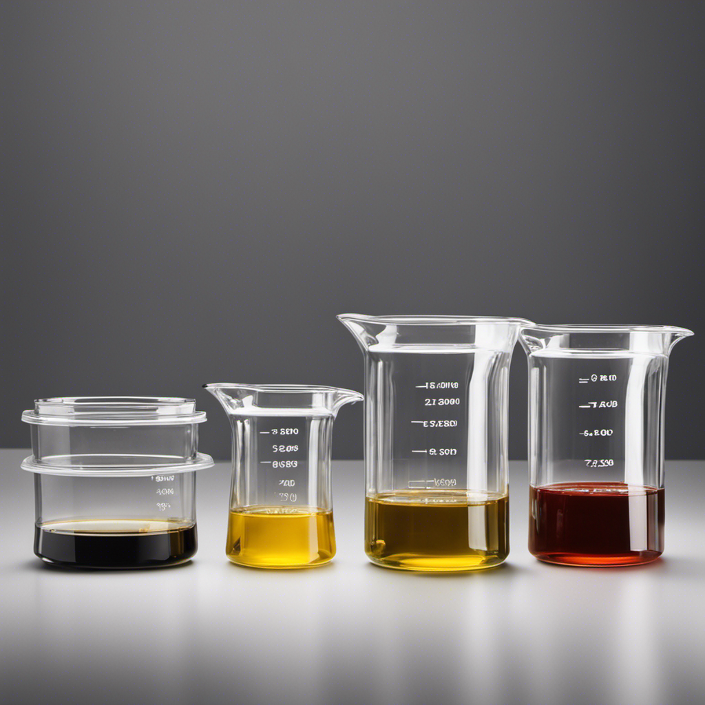 An image depicting a clear glass measuring cup filled with precisely 5 teaspoons of shortening, next to a separate container filled with an equal amount of oil, showcasing the exact conversion from one to the other