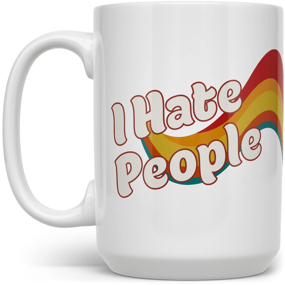 I Hate People Retro Funny Coffee Mug