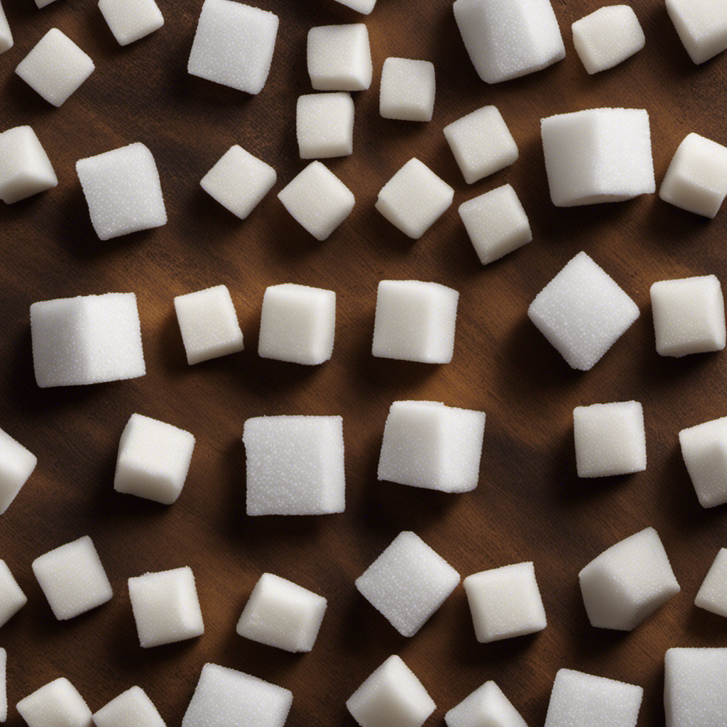 An image showcasing six sugar cubes neatly arranged beside a teaspoon, visually demonstrating the equivalence of 6 grams of sugar to how many teaspoons