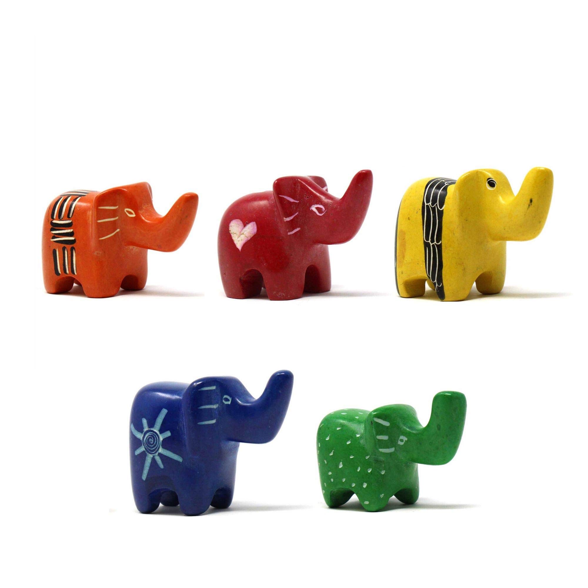 Global Crafts Soapstone Tiny Elephant Figurines