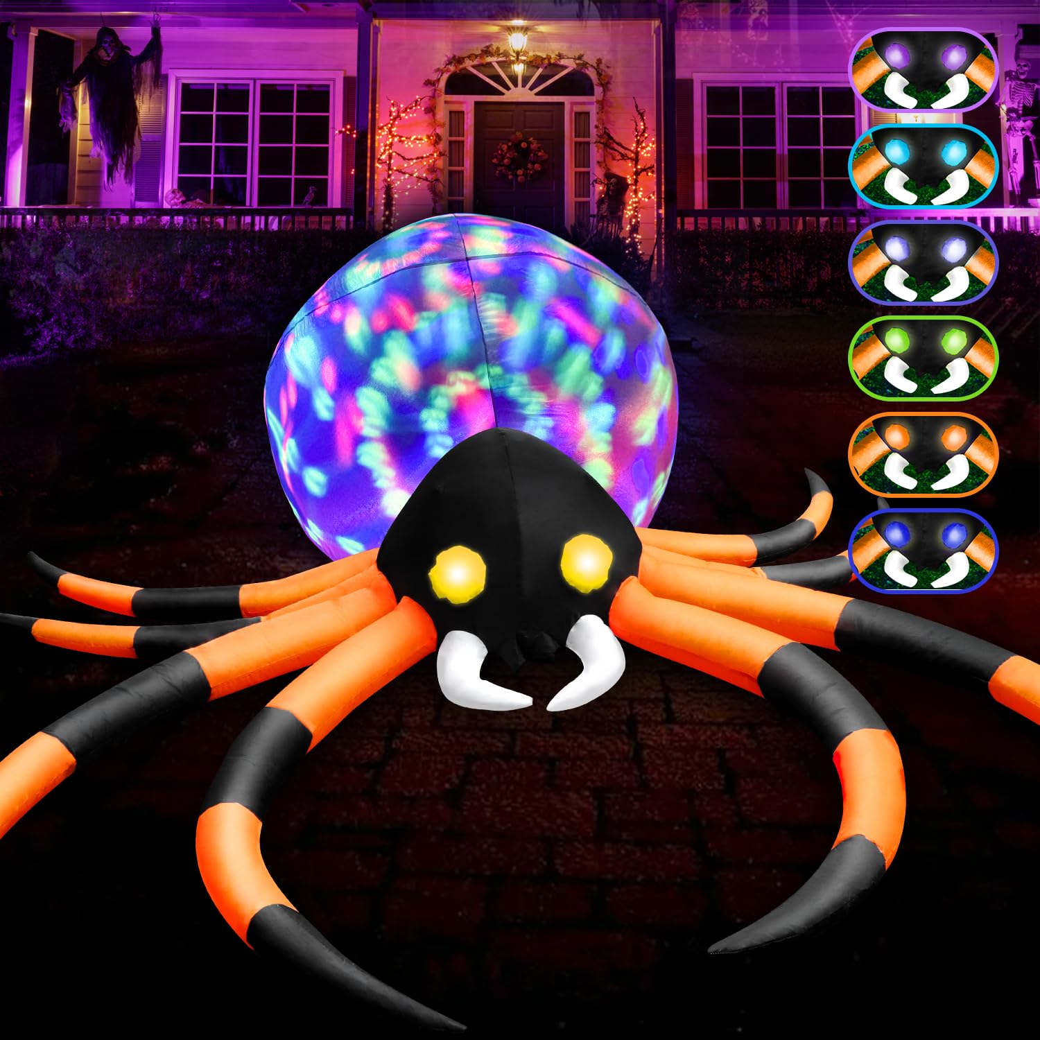 zukakii 12Ft Halloween Inflatables Spider