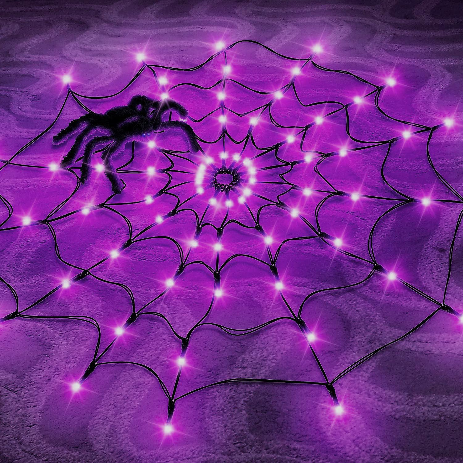 Spider Web Halloween Decorations Outdoor Lights