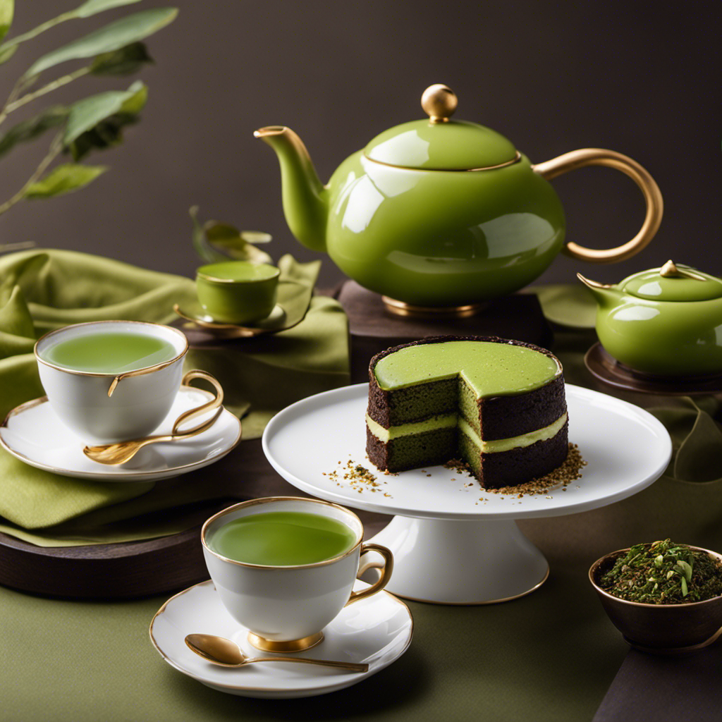 An image that showcases a mouthwatering spread of tea-infused desserts
