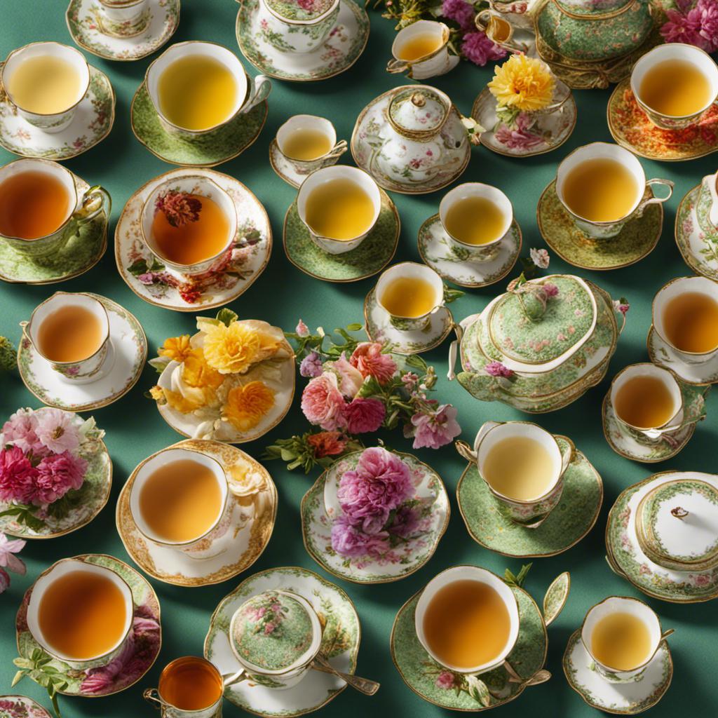 An image showcasing a vibrant assortment of low caffeine teas