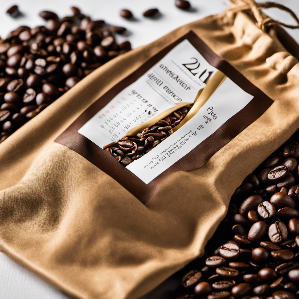 An image showcasing a close-up of a sealed bag of freshly roasted coffee beans, highlighting their rich, dark color and enticing aroma